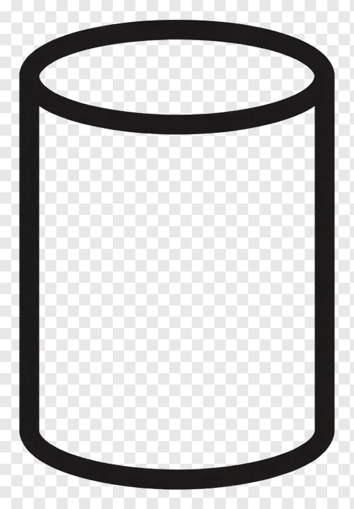 Black 3D cylinder on white background.