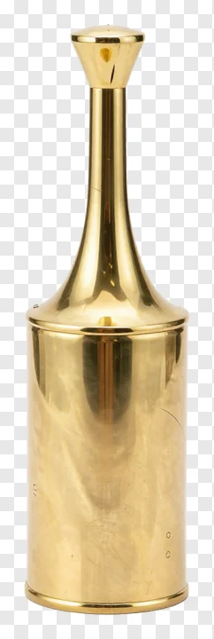 A brass kalash with a tapered neck and polished surface.
