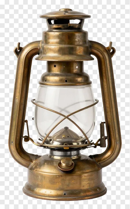 Vintage brass oil lamp with glass globe.
