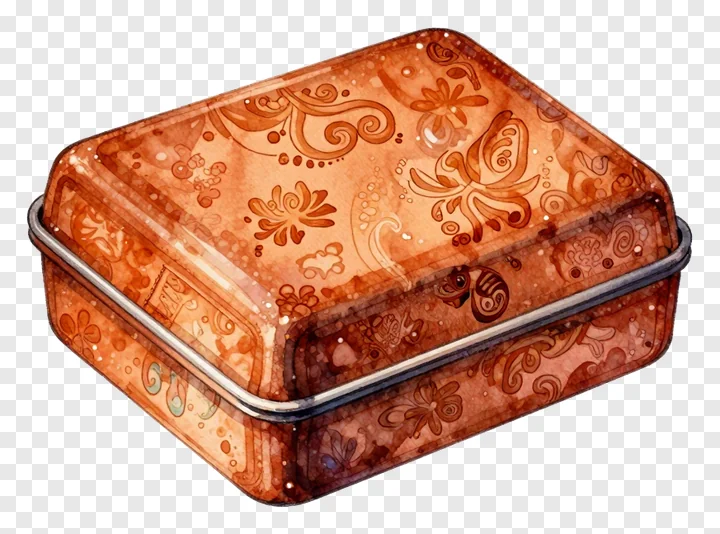 A decorative bronze-colored sindoor box with embossed floral patterns.
