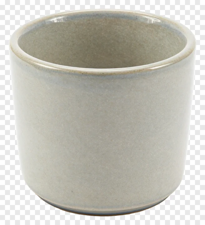 An empty ceramic candle holder with a matte finish.