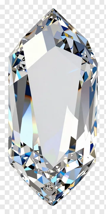 A faceted crystal prism refracting light.