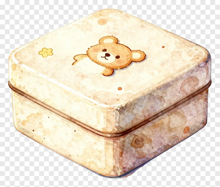 A sweet box with a cartoon bear design.