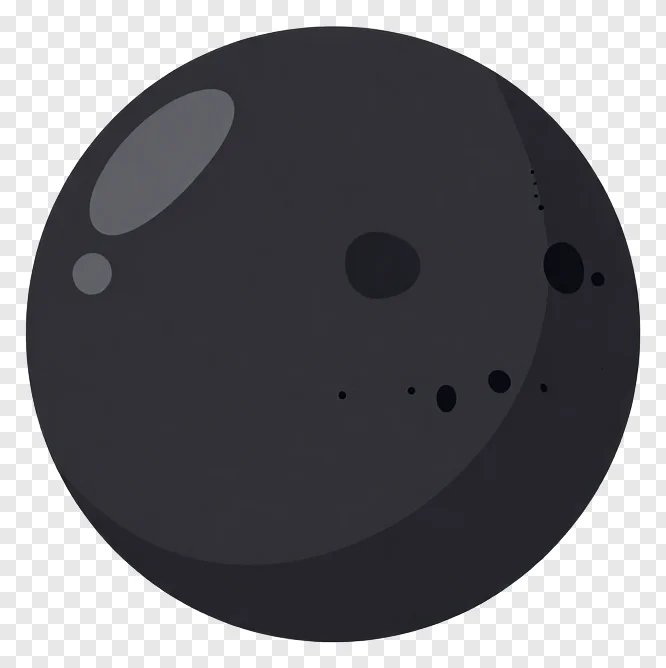Balanced sphere with crater-like features
