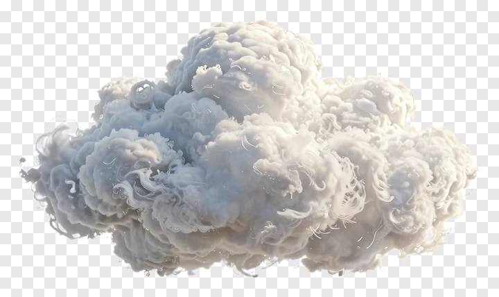 A fluffy, soft-edged cloud rendered in white and gray tones.