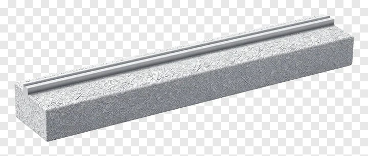 Frost-etched window sill edge with textured surface.