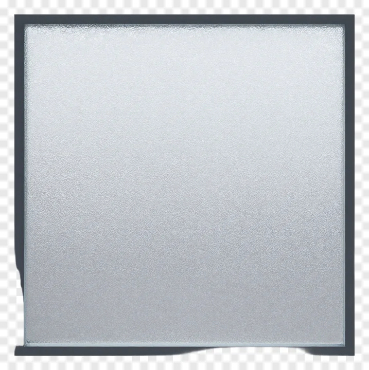 Square frosted glass window pane with textured surface.