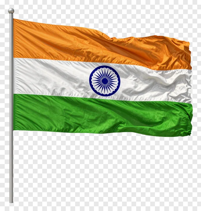 A glossy Indian flag waving in the wind.