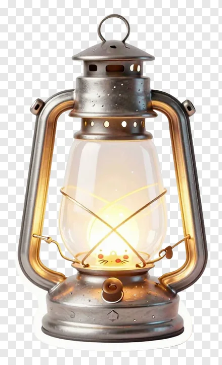 Vintage-style lantern emitting a gentle glow.