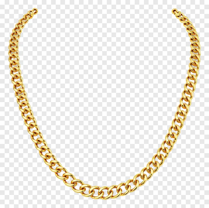 A gold chain necklace in a U-shape pose.