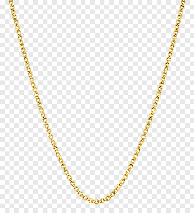 A gold Figaro chain necklace.