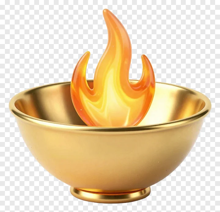Golden diya with a bright amber flame.