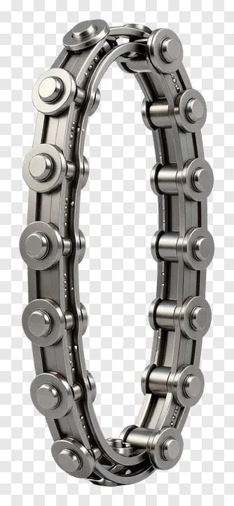 A circular loop made of metallic chain links.