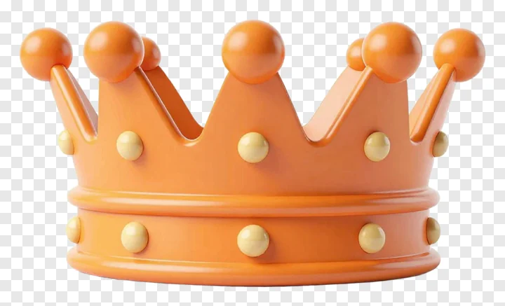 An orange crown with cream beads.