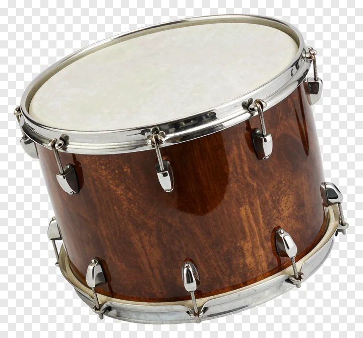 A polished wooden drum with chrome hardware.