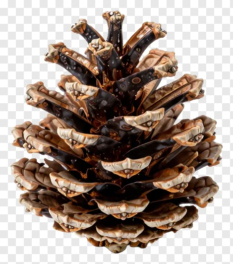 A brown pinecone with open scales.