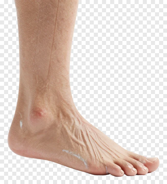 A human foot with visible skin texture.