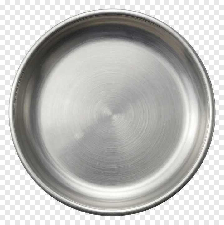 Top view of a brushed silver aarti plate.
