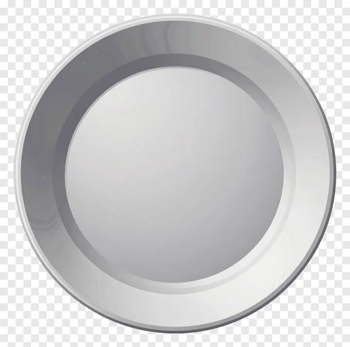 A top-down view of a smooth silver aarti plate.