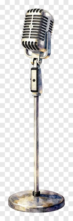 A vintage-style microphone on a stand.