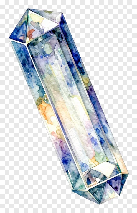 A colorful watercolor prism with 3D shape.