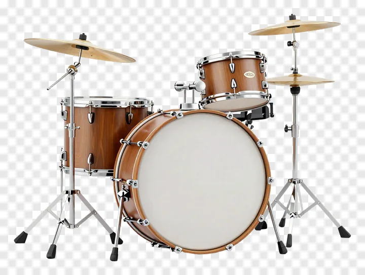 Full wooden dhak drum kit with cymbals.