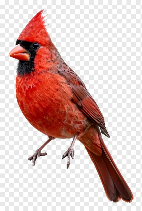 A red cardinal bird perched on a branch.