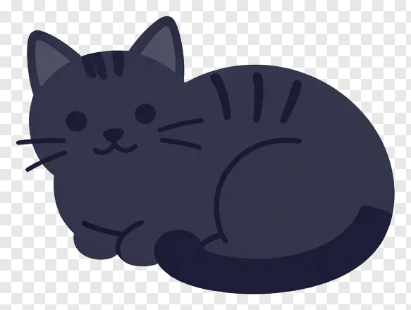 Dark gray cat sleeping while curled into a ball.