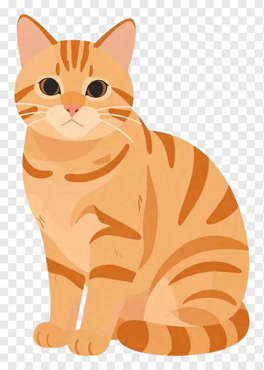 An orange tabby cat sitting calmly.