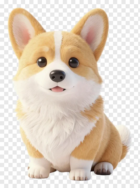 A sitting corgi dog with a white chest and tan fur.