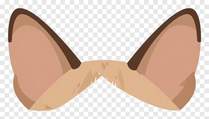 Stylized animal ears with brown outlines and soft shading.