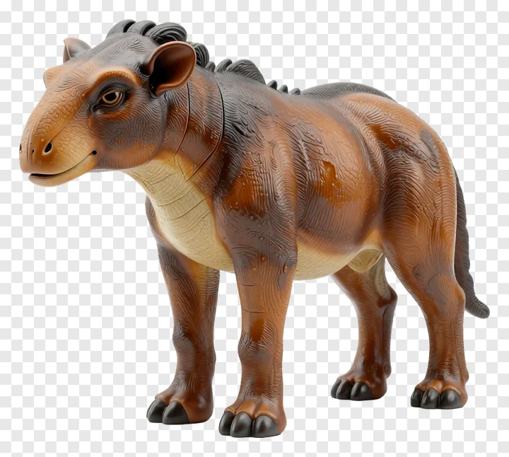 A brown prehistoric animal with spines and textured skin.