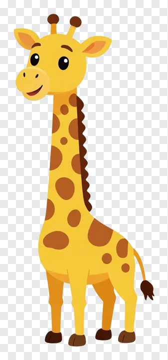 A cartoon giraffe with a happy expression.