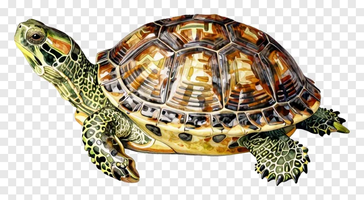 Ceramic turtle with detailed shell and green markings.