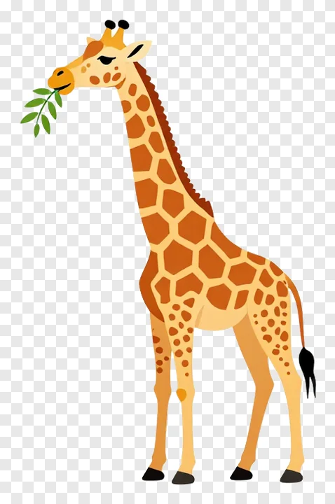 A giraffe eating leaves from a branch.