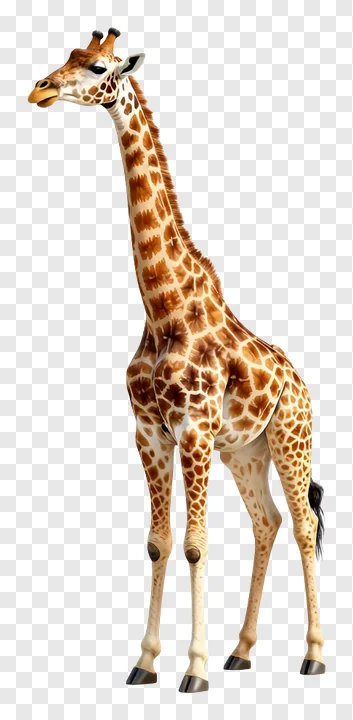 A giraffe stretching its neck upward.