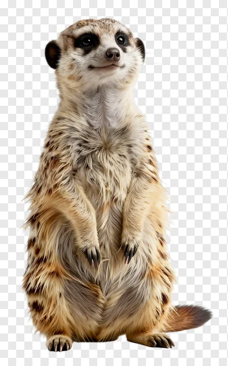 A meerkat in an alert standing posture.