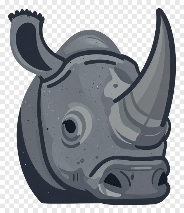 Close-up of a rhino's horn with textured surface.