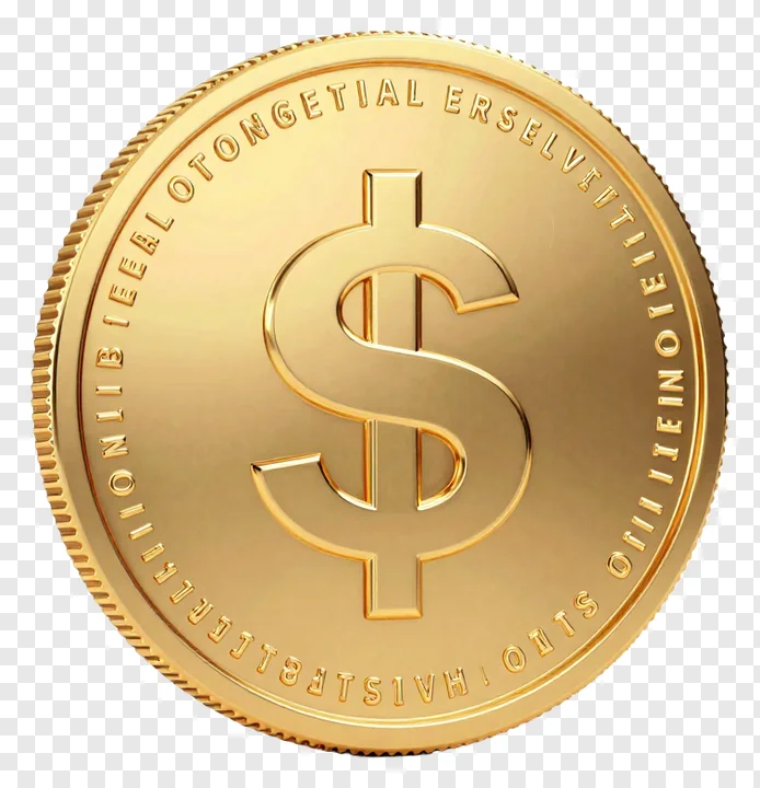 A gold coin with a dollar symbol.