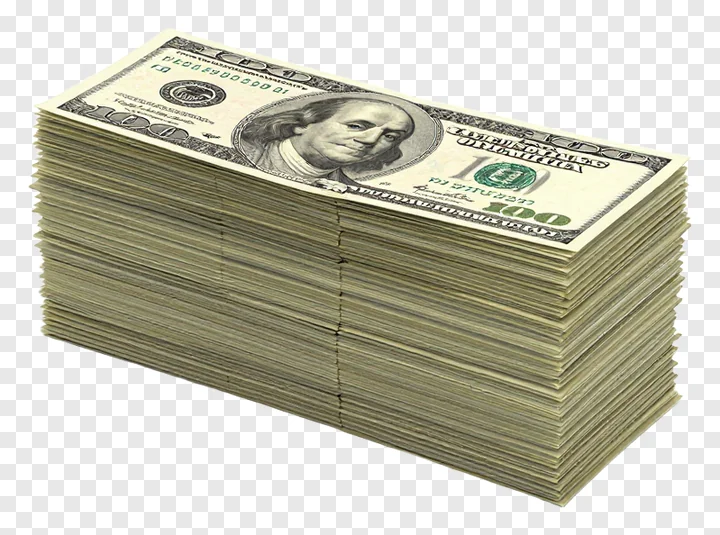 Stack of one hundred dollar bills.