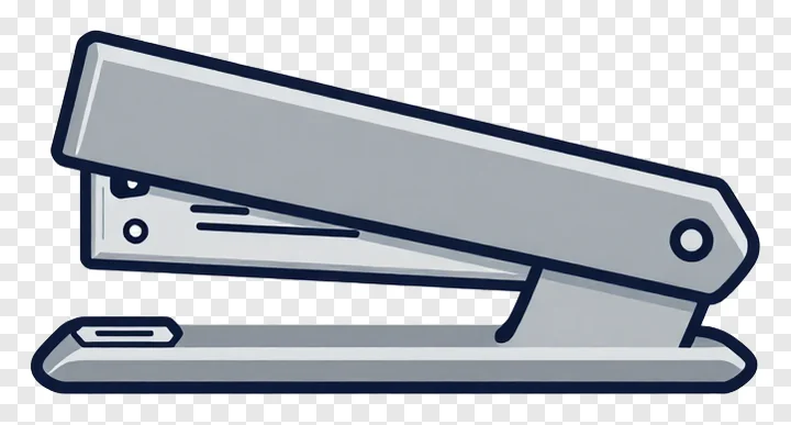 Open metal stapler with visible mechanism.