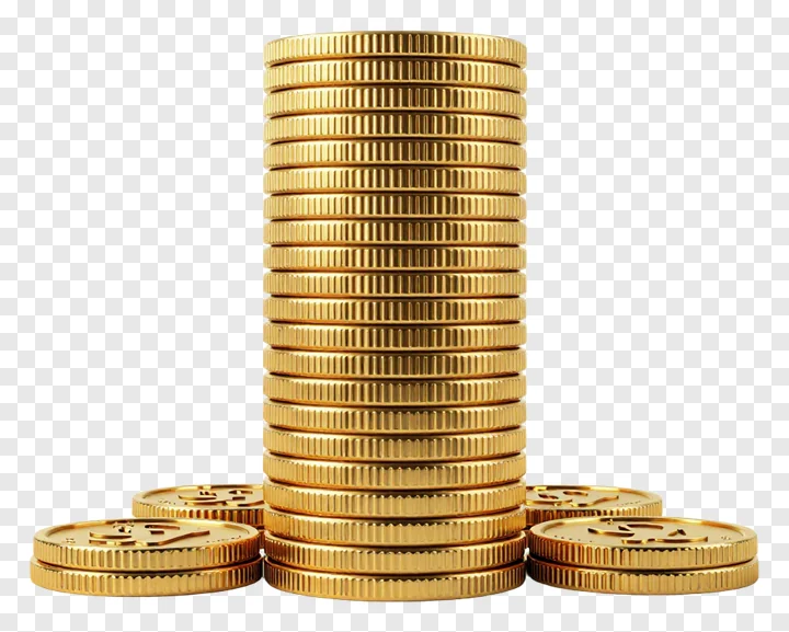 Tall tower of golden coins with dollar symbols on top.