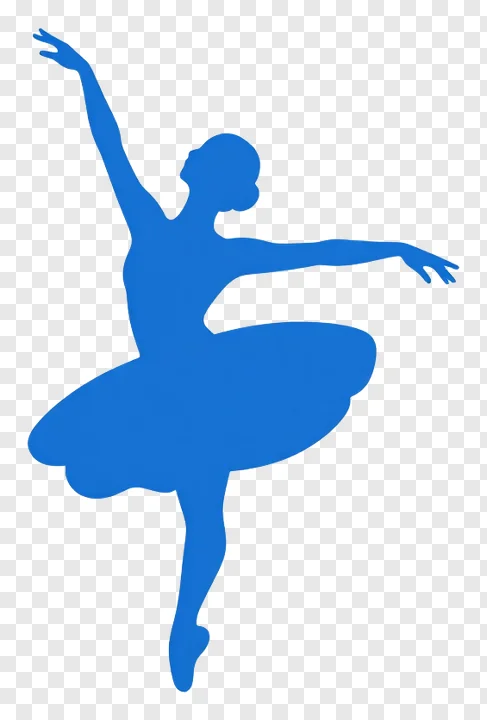 A blue dancer in a dynamic pose.