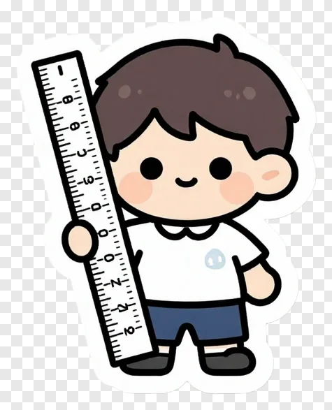 Cartoon child holding a measuring tape.