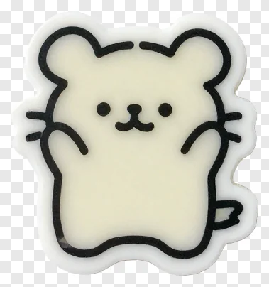 A cute bear-shaped wax seal with black outline.