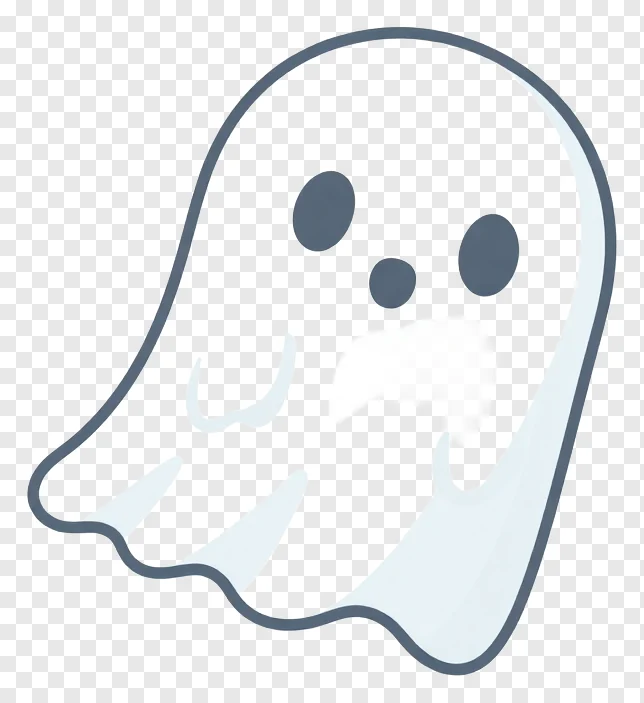 A cute ghost with three dark eyes.