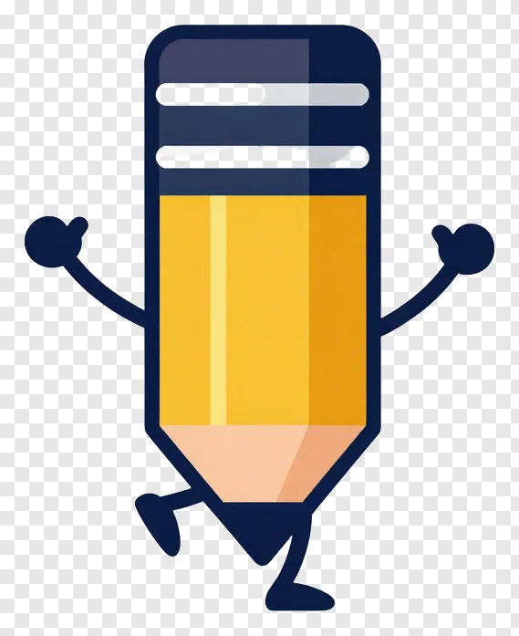 Cartoon dancing pencil eraser character