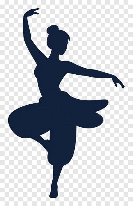 A dark blue garba dancer in a dynamic pose.