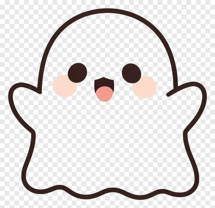 A cute ghost with an open mouth and blush cheeks.