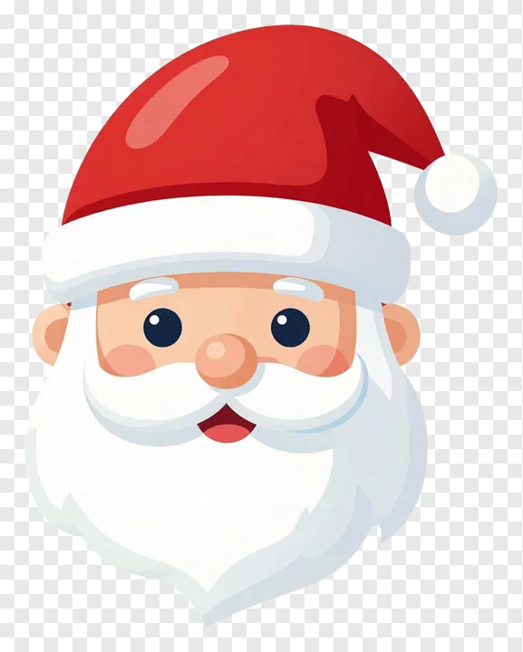 Cartoon Santa Claus face with red hat